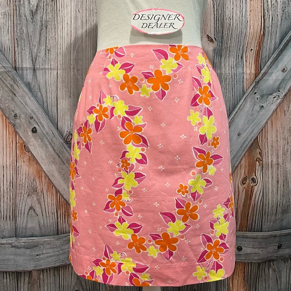 LILLY PULITZER Pink Floral Short Skirt Size 4 VGC!